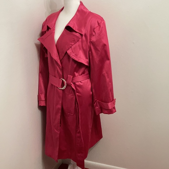 EUC Vintage NY Collection Hot Pink Full Length Button Down Coat Size XL - Picture 4 of 13